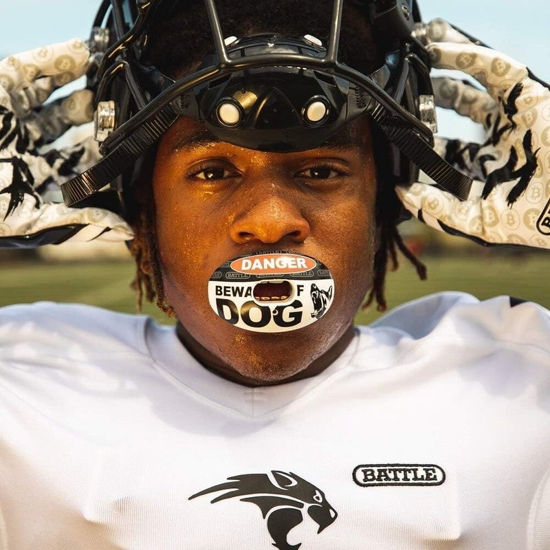 Battle Sports Oxygen Football Mouthguard - Football Mouth Guard with Strap, Superior Airflow & Better Performance, Maximum Breathability, Works with Braces - Image 4