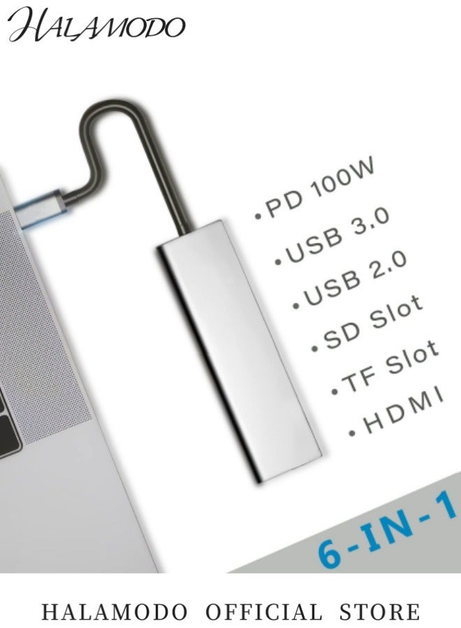 HALAMODO USB C Docking Station for Monitor TV, USB-C Hub HDMI Dongle for Laptop, Micro SD Card Reader USBC Dock for Chromebook, USB C to HDMI Multiport Adapter for MacBook pro iPad iPhone 15 - Image 2