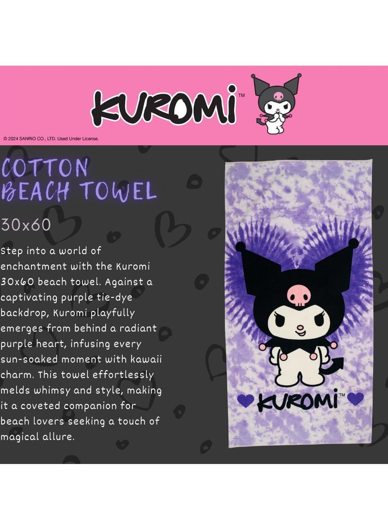 Kuromi Super Soft Cotton Bath/Pool/Beach Towel, 60 inches x 30 inches, Stylish and Cute - Image 3
