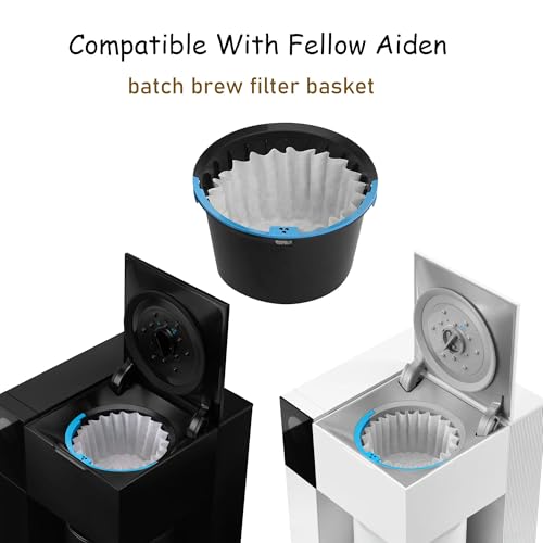 Rinakou 100 Count Basket Coffee Filters,Flat Bottm Paper Filter Compatible With Fellow Aiden Coffee Maker,Work With Batch Brew Filter Basket - Image 3