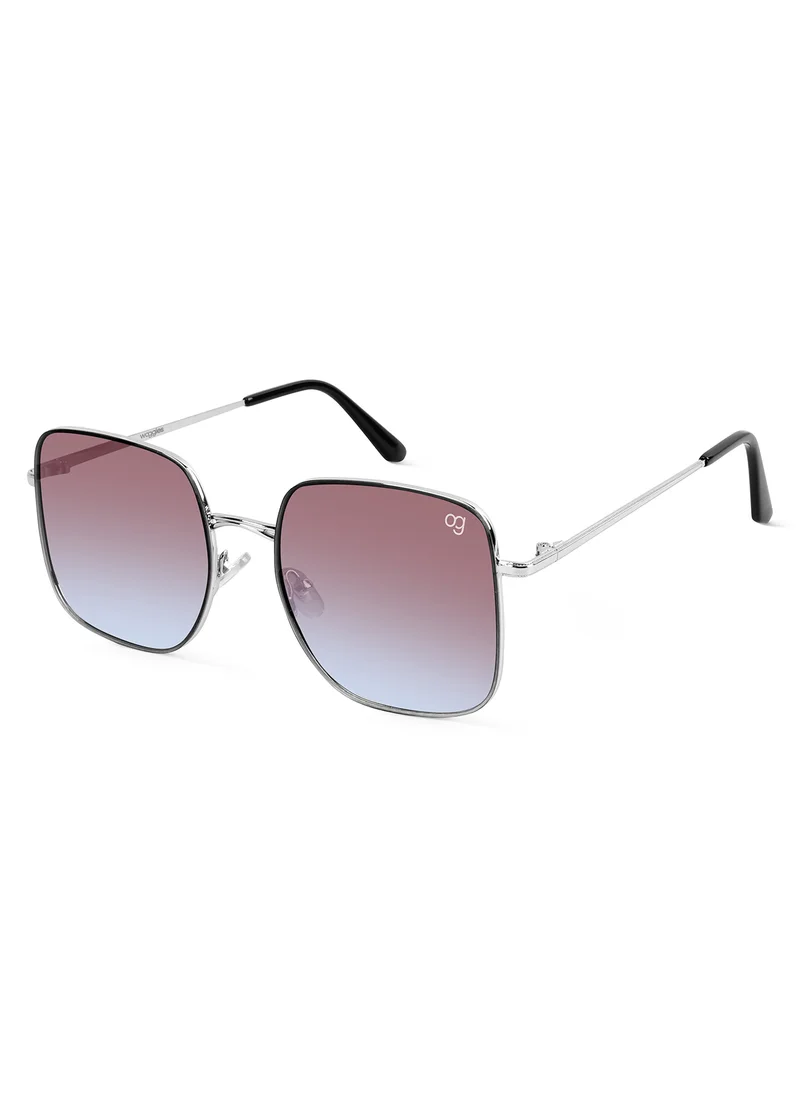 Woggles Latest & Stylish UV Protected Ray Gradient Purple Square Sunglasses for Men & Women