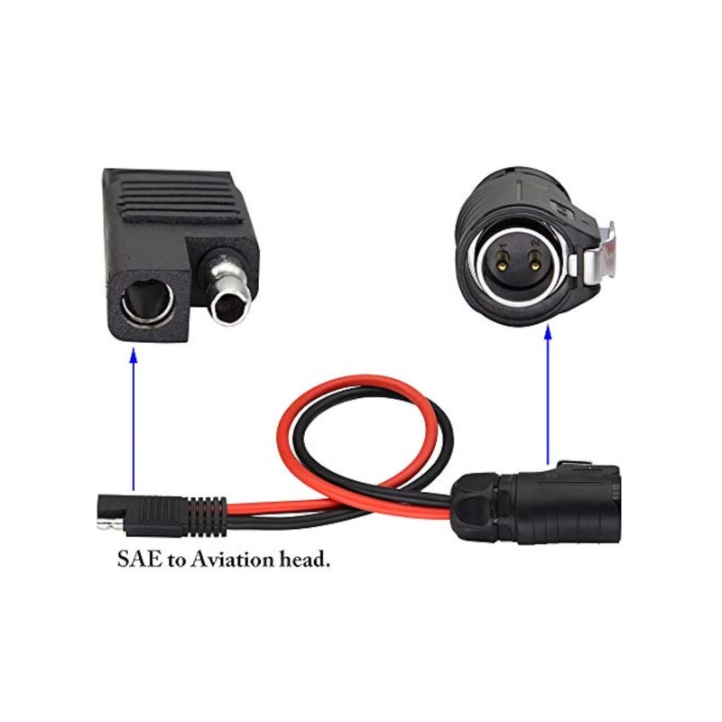 SOLARAE 2 Pin Power Industrial Circular Connector to SAE Cable, for Solar Panel Suitcase and Grand Design, Fit for Furrion, Forrest River RV Solar Port, Solar Panel Suitcase, Grand Design RV's Industry, 10AWG - Image 2