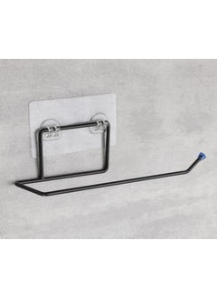 iSTAR iSTAR Iron Self Adhesive Square Napkin Ring/Towel Ring/Napkin Holder/Towel Hanger for Bathroom Accessories, Pack of 1, Black  - Image 1
