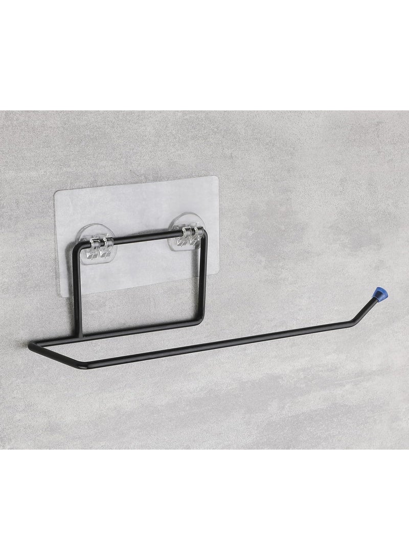 iSTAR iSTAR Iron Self Adhesive Square Napkin Ring/Towel Ring/Napkin Holder/Towel Hanger for Bathroom Accessories, Pack of 1, Black  - Image 1