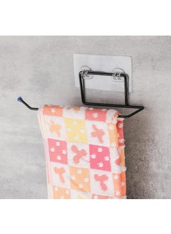 iSTAR iSTAR Iron Self Adhesive Square Napkin Ring/Towel Ring/Napkin Holder/Towel Hanger for Bathroom Accessories, Pack of 1, Black  - Image 4