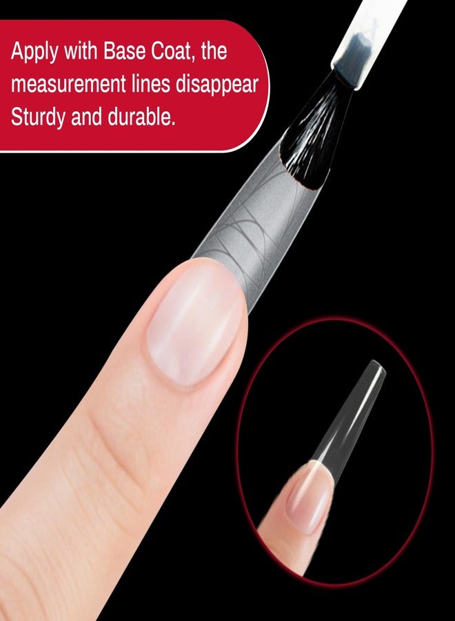 U-Shinein Guiding Line Nail Tips Seamless Precise Positioning Acrylic Extension Scale Line Long Coffin Stiletto Almond Square Soft Gel Tips Full Matte Salon Artificial Nails 240PCS 12 Sizes 01 - Image 4