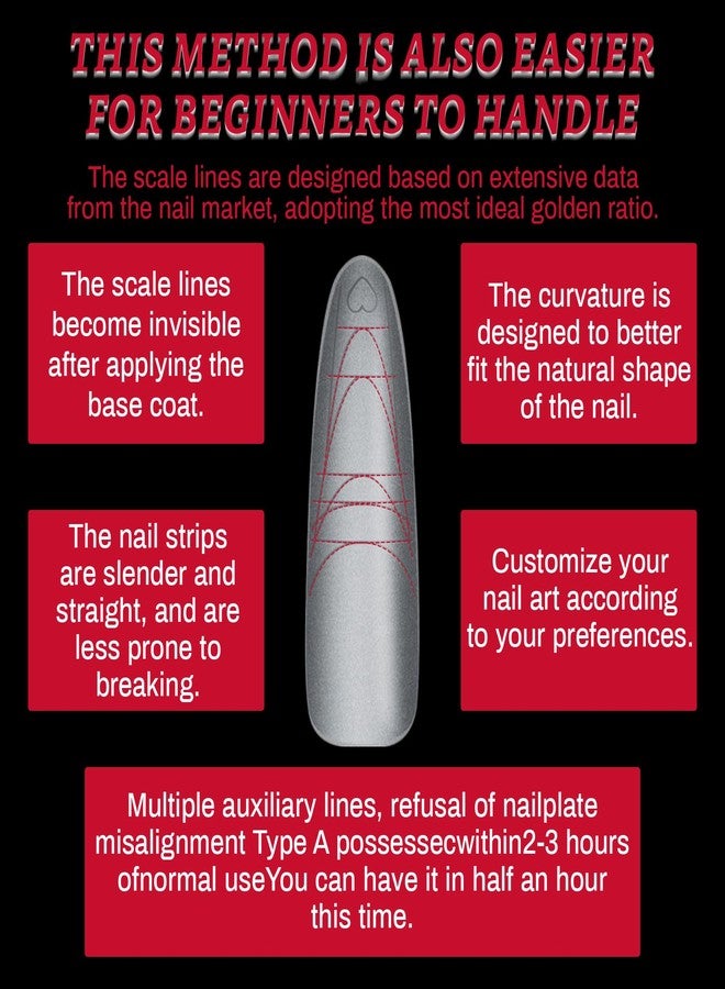 U-Shinein Guiding Line Nail Tips Seamless Precise Positioning Acrylic Extension Scale Line Long Coffin Stiletto Almond Square Soft Gel Tips Full Matte Salon Artificial Nails 240PCS 12 Sizes 01 - Image 5