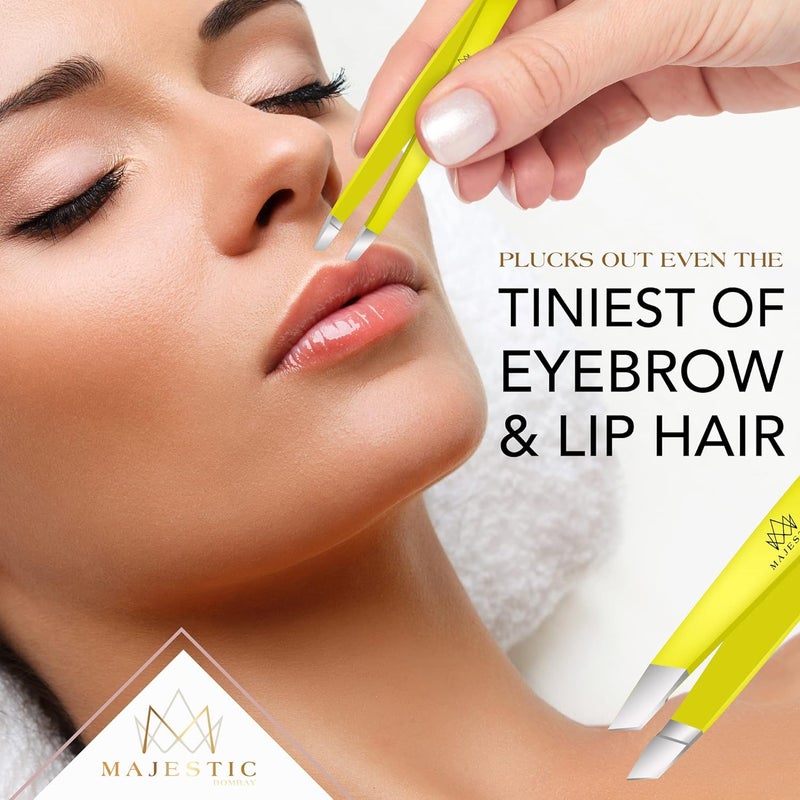 Majestic Bombay Fine Point Slant Tweezers for Women and Men Splinter Ticks Facial Brow and Ingrown Hair RemovalSharp Needle Nose Surgical Tweezers Precision best tweezers for chin hair - Image 5