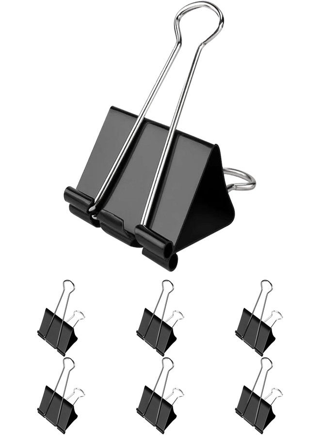 Nomatox Jumbo Binder Clips 3 inch,75mm Width,6 Pack Extra Large Binder Clips for Office,School and Home Organization,Black - Image 1