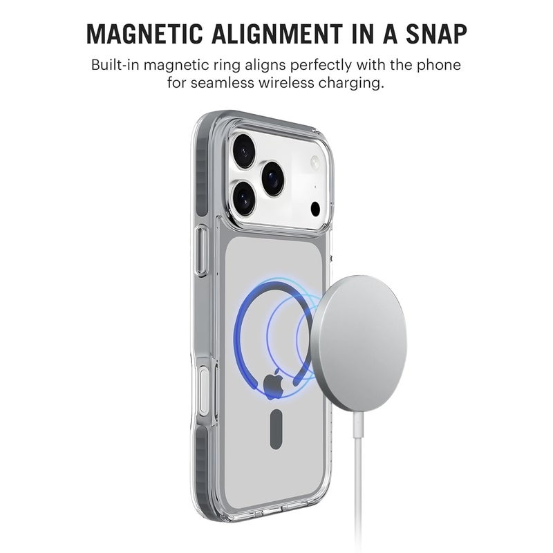 Daily Objects غطاء مغناطيسي شفاف Stride Clear 2.0 متوافق مع آيفون 17 برو | غطاء خلفي نحيف للشحن اللاسلكي | حماية حواف مزدوجة ومضاد للصدمات - Image 2