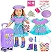 WONDOLL 18inchDollClothes and Accessories TravelSuitcase Luggage Clothes and Shoes Handbag BeretsPassport Notebook Travel Gear Play SetsNo Doll - Image 2