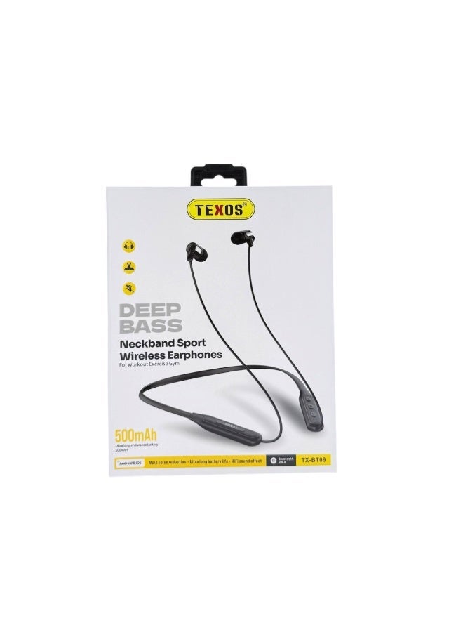 Texos TX-BT09 Neckband Sport Wireless Earphones with Deep Bass - Image 1