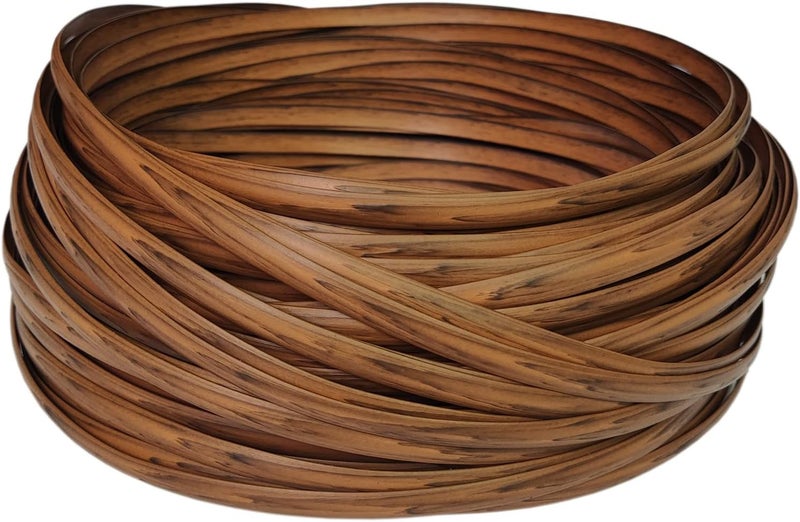 Feyart 32m/105ft 7.5mm Wood Grain Brown Wicker Repair Kit, PE Rattan Repair Kit for Wicker Chair Fixing, Patio Furniture Repair - Image 1