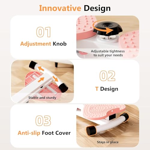 AASHRO MALL Waist Twister Board for Weight Loss & Abs Workout | Digital Display (Timer, Reps, Calories), 330 lbs Capacity & Resistance Bands | Silent Core Twister for Home Gym Equipment - Image 5