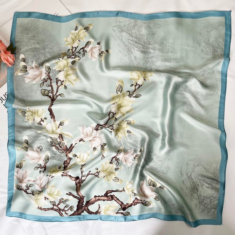 FONYVE Silk Scarfs for Women Lightweight, Fashion Head Scarf, Satin Hair Wrap for Sleeping 27.5 Ã— 27.5 inches - Image 2