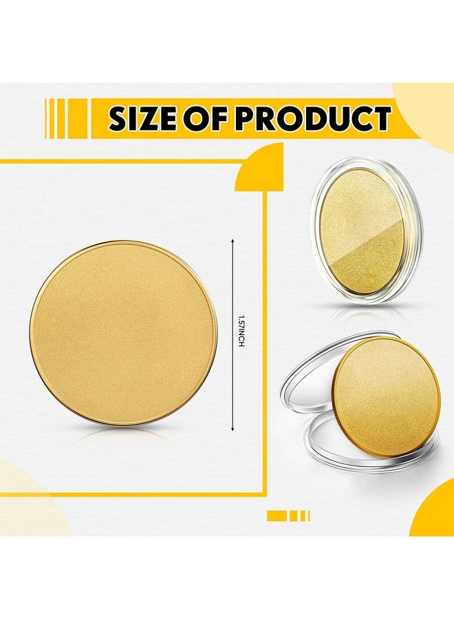 Yinkin 30 Pcs Blank Challenge Coins For Engraving Blanks Coin Threaded Edged 40 Mm With Acrylic Protection Box Laser Engraveable Stamping Coin For Diy Crafts Collection Supplies (Gold) - Image 2