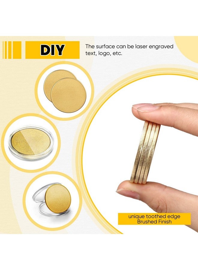 Yinkin 30 Pcs Blank Challenge Coins For Engraving Blanks Coin Threaded Edged 40 Mm With Acrylic Protection Box Laser Engraveable Stamping Coin For Diy Crafts Collection Supplies (Gold) - Image 3