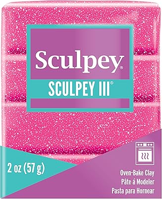 Sculpey Sculpey IIIÃ‚Â® Polymer Oven-Bake Clay, Pink Glitter, Non Toxic, 2 oz. bar, Great for modeling, sculpting, holiday,  - Image 1