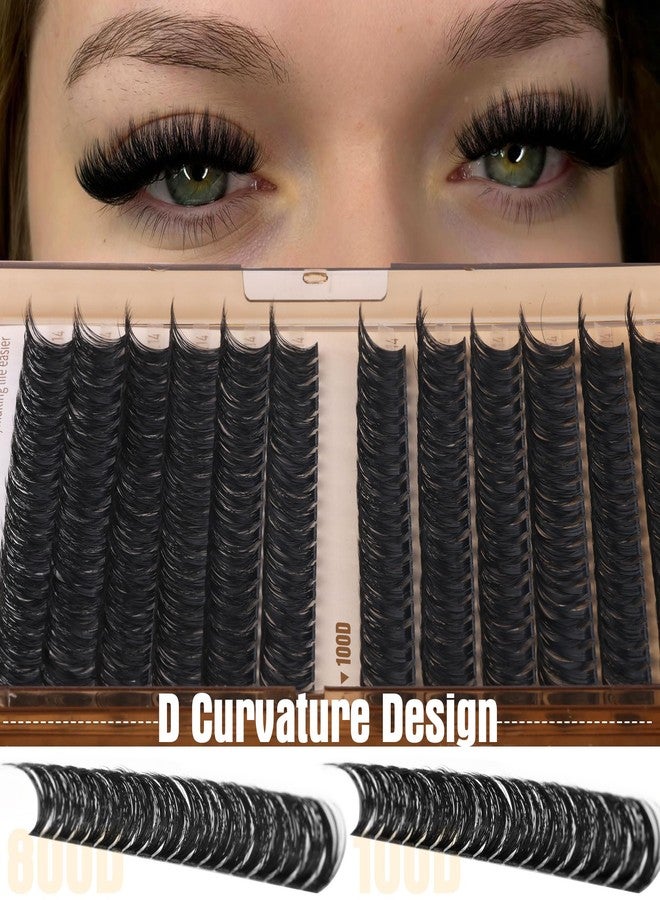 Geeneiya 14MM Volume Lash Clusters Kit DIY Lash Extension Kit D Curl Eyelash Extensions with Waterproof Lash Bond and Seal Waterproof Tweezers, Only 14MM, 80D+100D - Image 3