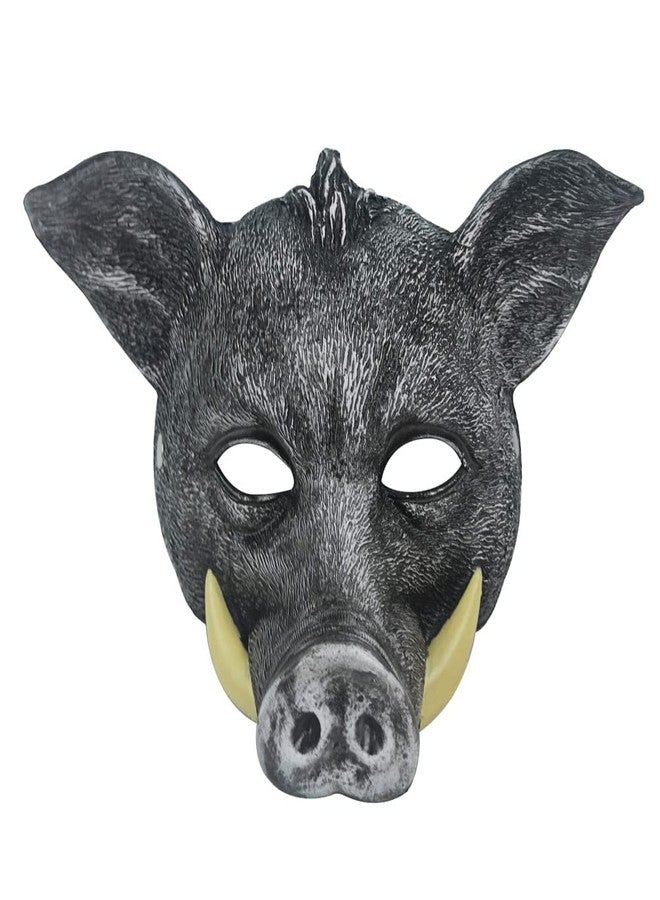 Hosfairy 1Pcs Halloween Horror Animal Wild Boar Mask Pig Mask for Halloween Christmas Masquerade Carnival Costume Party Props (Black) - Image 1