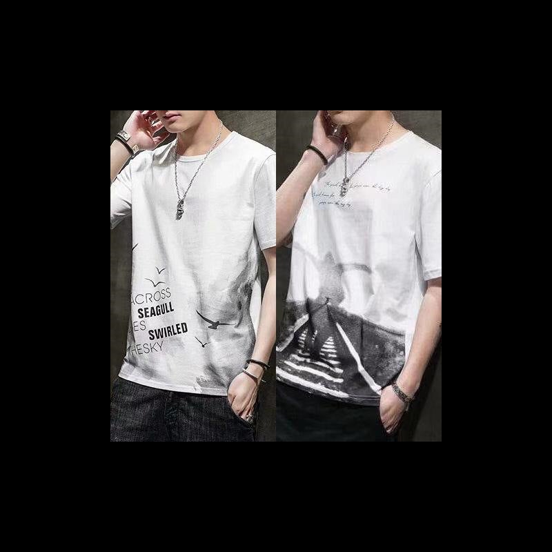 Postage 9.9 yuan 9.9 Men's Round Neck Slim tide Korean T-shirt Short Sleeve 9 special 10 yuan jacket - Image 1