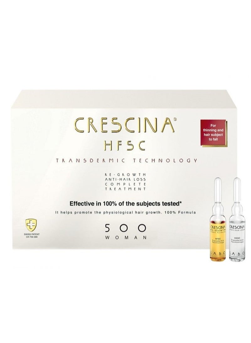 Crescina Transdermic Hfsc Complete Treatment Vials for Women 500(intermediate stage)10+10units - Image 1