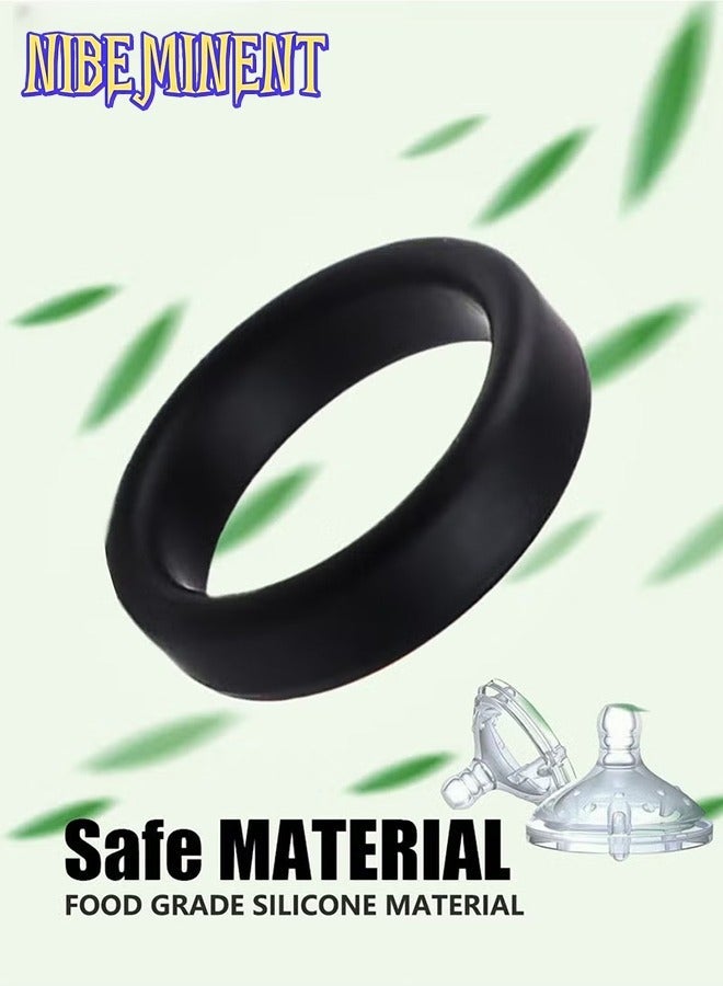 NIBEMINENT 3-Piece Silicone Ring Set – Men's Elastic Fitness Ring, Waterproof & Wear-Resistant - Image 3