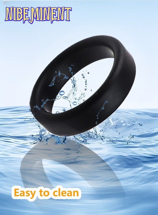 NIBEMINENT 3-Piece Silicone Ring Set – Men's Elastic Fitness Ring, Waterproof & Wear-Resistant - Image 2