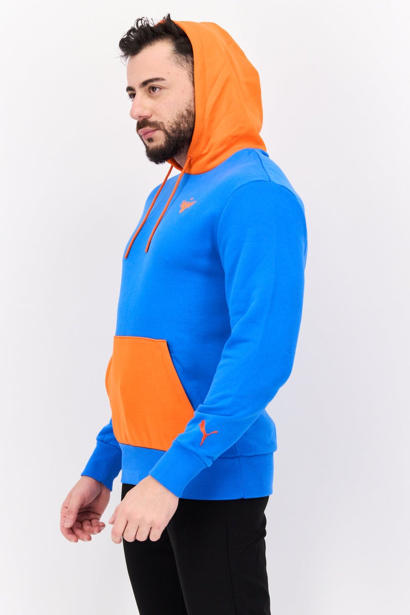 PUMA هودي رياضي للرجال بشعار العلامة التجارية، أزرق - Image 2