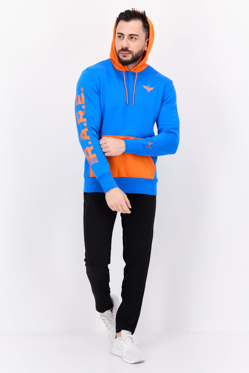 PUMA هودي رياضي للرجال بشعار العلامة التجارية، أزرق - Image 4