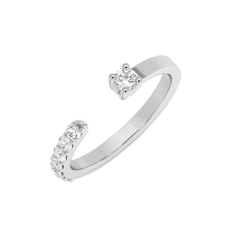 CLARA Pure 925 Sterling Silver Minimal Office wear Finger Ring with Adjustable Band | Gift for Women Girls Wife Girlfriend | Multiple Design Options - Image 1