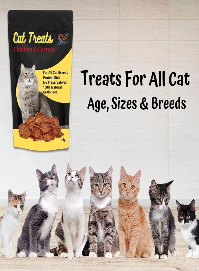 Sage Square Chicken & Carrot Cat Treat, Crunchy Protein Rich Snack 45g - Image 4