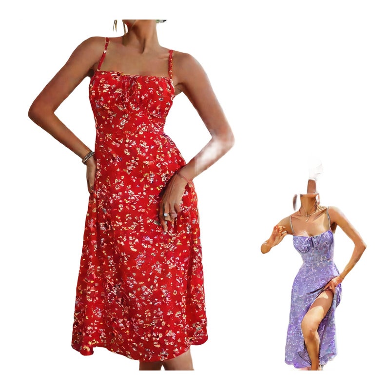 Sexy Printed Split Dress Summer Sleeveless - Image 1