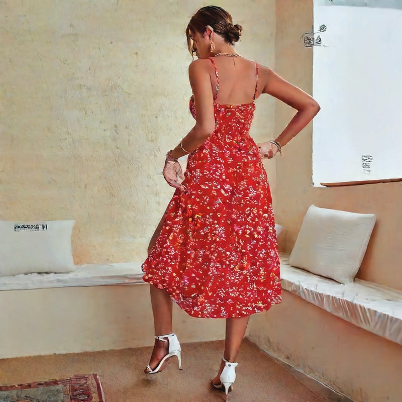 Sexy Printed Split Dress Summer Sleeveless - Image 4