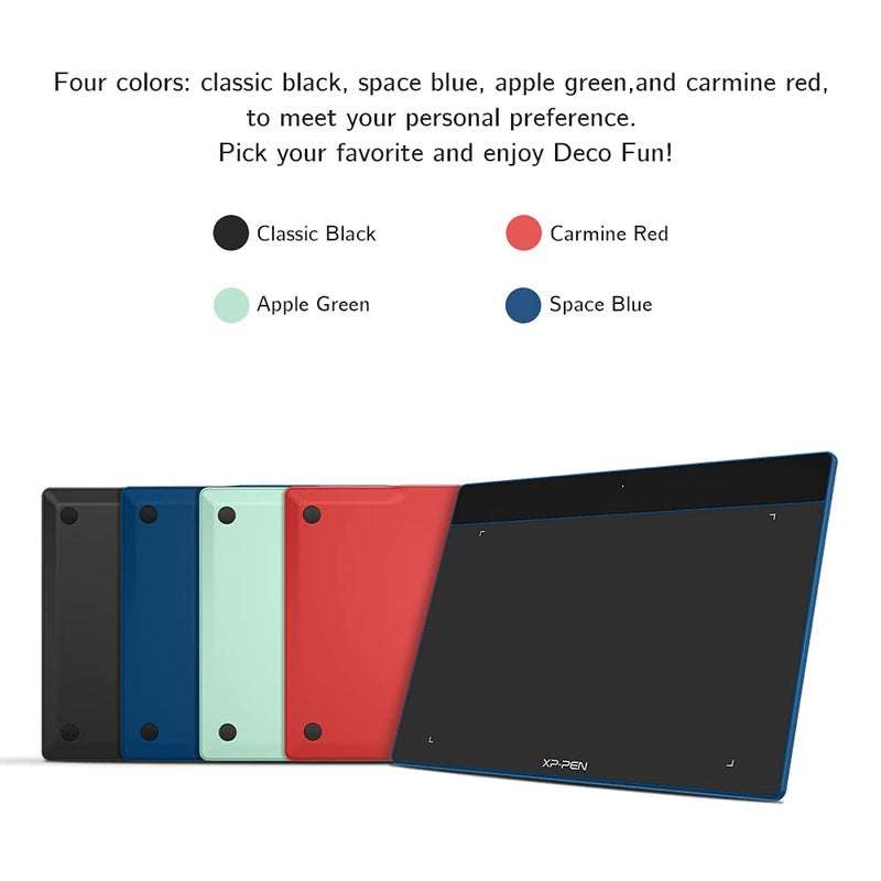 XPPen Deco Fun L 10x6 Inches Graphic Tablet, 8192 Pressure Levels, Battery-Free Stylus, Ideal for Online Teaching, Animation, VFX & Design Beginners, Supports Windows/Mac/Linux/Android - Black - Image 2