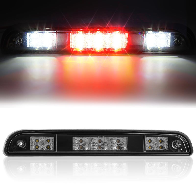 3rd Third Brake Light for 1992 1993 1994 1995 1996 1997 Ford F150 F250 F350 Bronco High Mount Stop Light Assembly LED Smoked Cargo Lamp Accessories