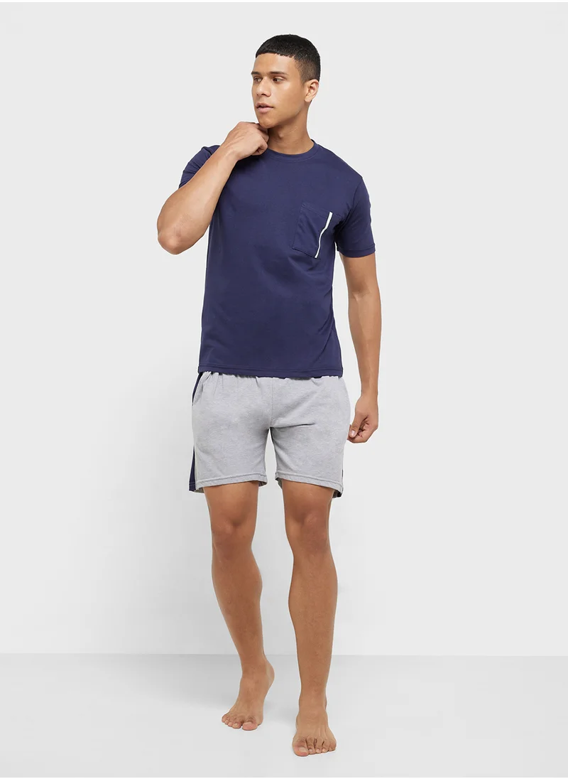 سفنتي فايف Nightwear T-Shirt & Shorts Set