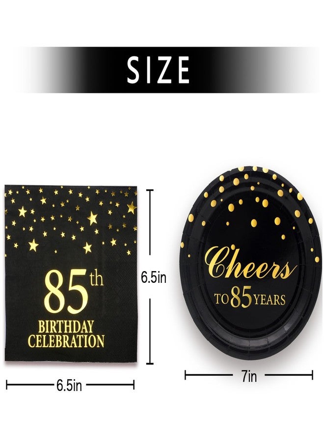 Pandecor Birthday Party Plates and Napkins Party Supplies,Disposable Birthday Party Decorations Set Serve up to 20 Guests (85 years old) - Image 2