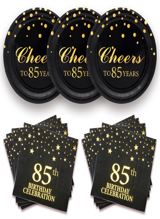 Pandecor Birthday Party Plates and Napkins Party Supplies,Disposable Birthday Party Decorations Set Serve up to 20 Guests (85 years old) - Image 1