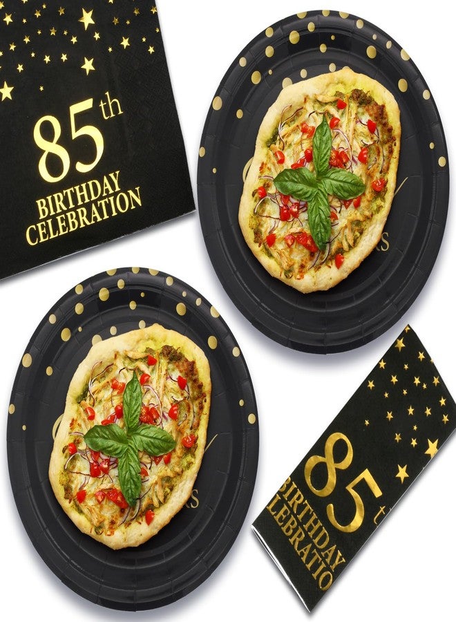 Pandecor Birthday Party Plates and Napkins Party Supplies,Disposable Birthday Party Decorations Set Serve up to 20 Guests (85 years old) - Image 3