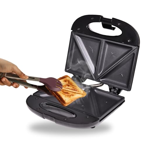 Aulten 750 Watt 4 Slice Grill Sandwich Maker | Non Stick Coated Grill Plates | 1 Year Warranty | Black - Image 1