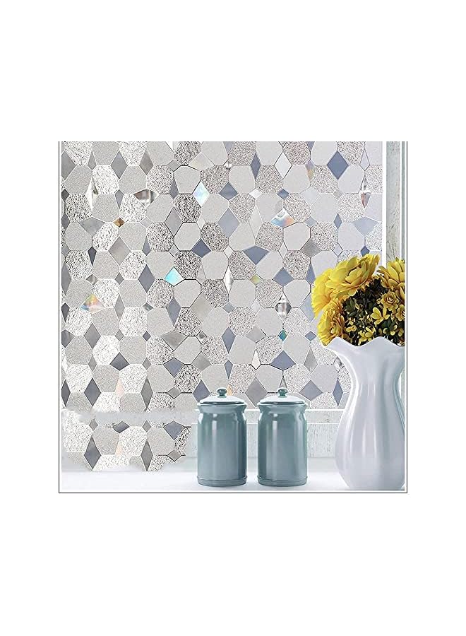 Zaboon Film Privacy, 3D No Glue Static Decorative Privacy Window Films for Glass, Frosted Window Film in The Bathroom, Balcony, Bathroom, Office, Hotel (45cm*200cm) - Image 2