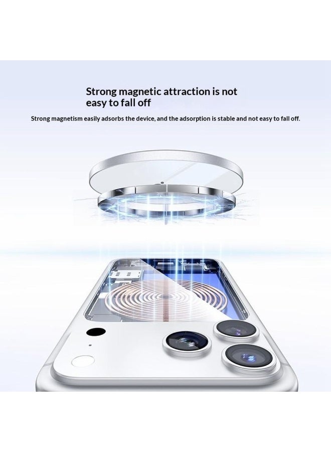 Yesido DS41 Qi2 25W Magnetic Wireless Fast Charger for iPhone 12 to 17 Series 5mm Ultra Thin Aluminum Alloy Body 120cm Braided Type-C Cable White - 1 Piece - Image 4