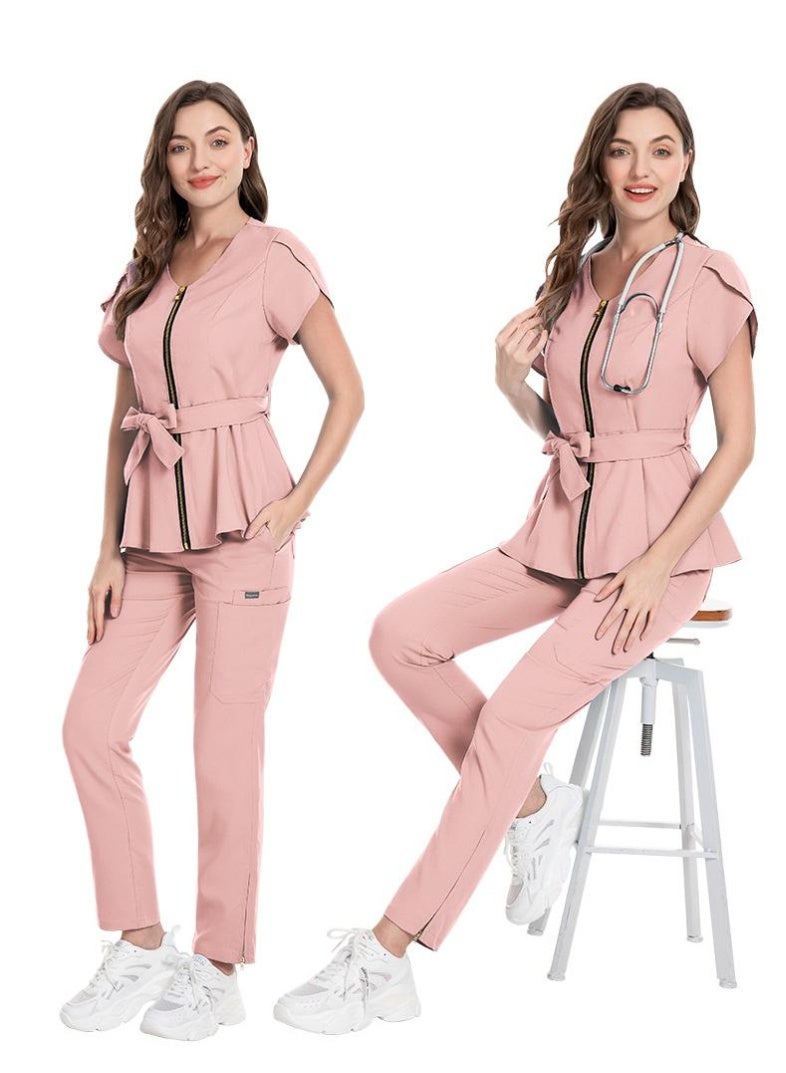 NIBEMINENT Slim Fit Beauty Salon Workwear Medical Scrubs Uniform Women Scrub Set Nursing Accessories Hospital Dental Clinic Surgery Uniform - Image 2