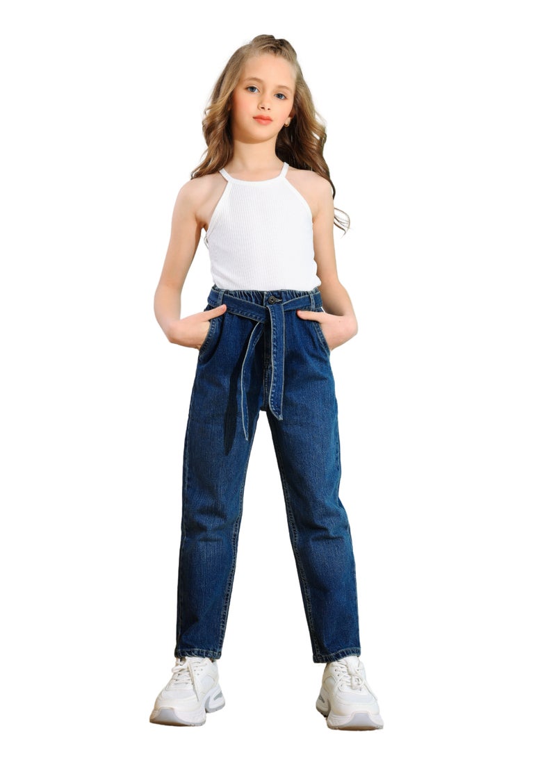 JBS DENIM Girls' navy blue slouchy jeans - Image 1