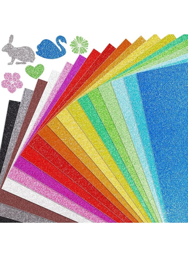 MOMENT 10 Sheets Glitter Cardstock Paper, 10 Colors Premium Glitter Paper For Crafts, 250Gsm Sparkly Card Stock Paper For Card Making, Scrapbooking, Diy Projects, 8.5 X 11 Inches - Image 1
