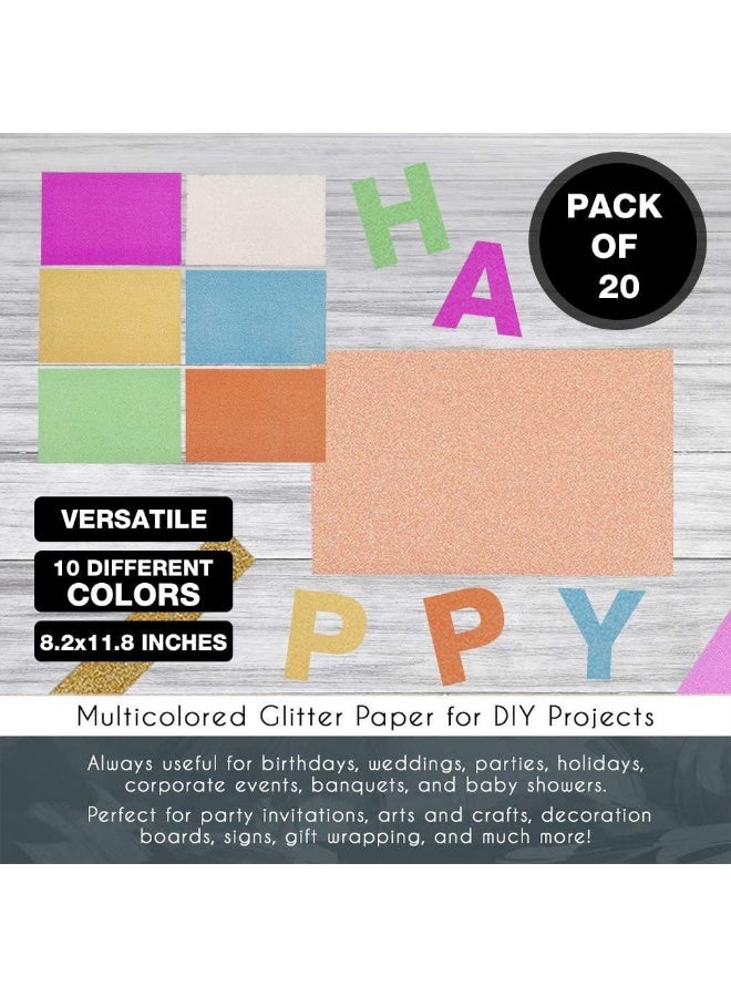 MOMENT 10 Sheets Glitter Cardstock Paper, 10 Colors Premium Glitter Paper For Crafts, 250Gsm Sparkly Card Stock Paper For Card Making, Scrapbooking, Diy Projects, 8.5 X 11 Inches - Image 4