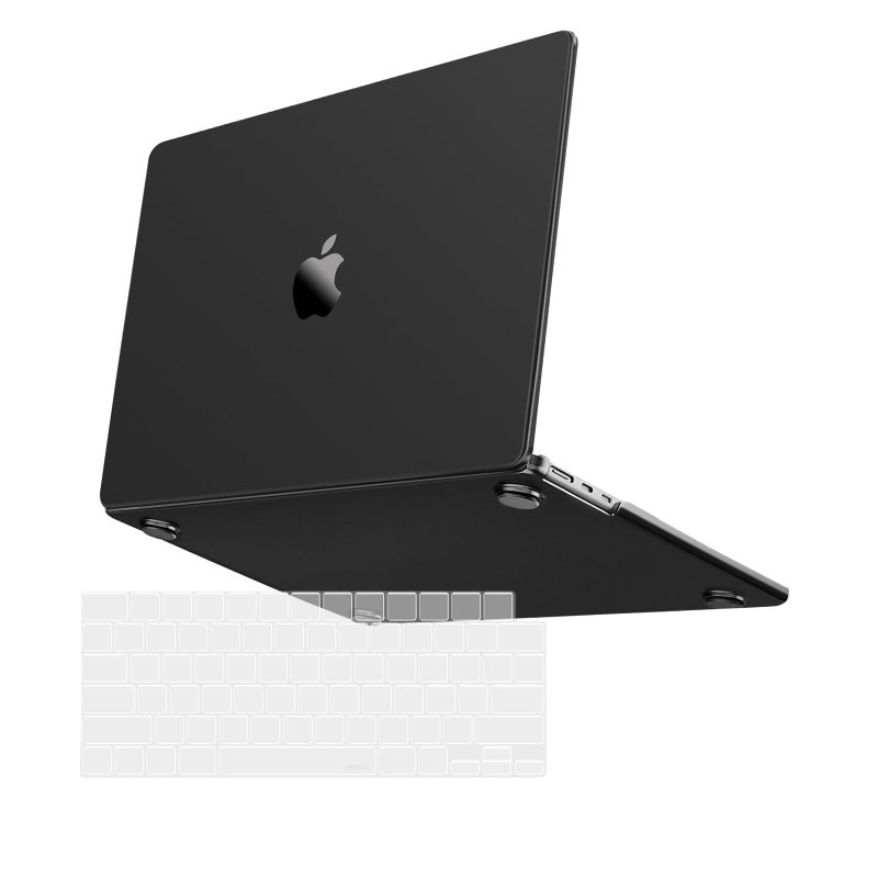 MOSISO UltraThin Seamlessly Closes Cover Compatible with MacBook Air 13 inch Case M5 M4 M3 M2 20262022 A3449 A3240 A3113 A2681 2 in 1 Kit AntiFingerprints Shell for Mac Air 136 Black Clear - Image 2