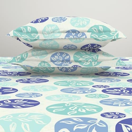 Welspun 120 TC Cotton Blend Bedsheet for Double Bed with 2 Pillow Cover | Skin Safe & Super Soft King Size Bed Sheet | (274 X 274 CM) - Ornate Blue | Harmony - Image 5