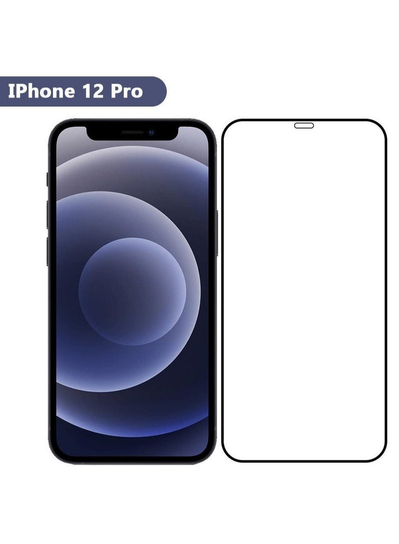 2 عبوة لهاتف iPhone 12 Pro واقي شاشة كريستالي شفاف 9H زجاج مقوى مقاوم للخدش تغطية كاملة 6.1 بوصة - Image 4